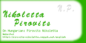 nikoletta pirovits business card